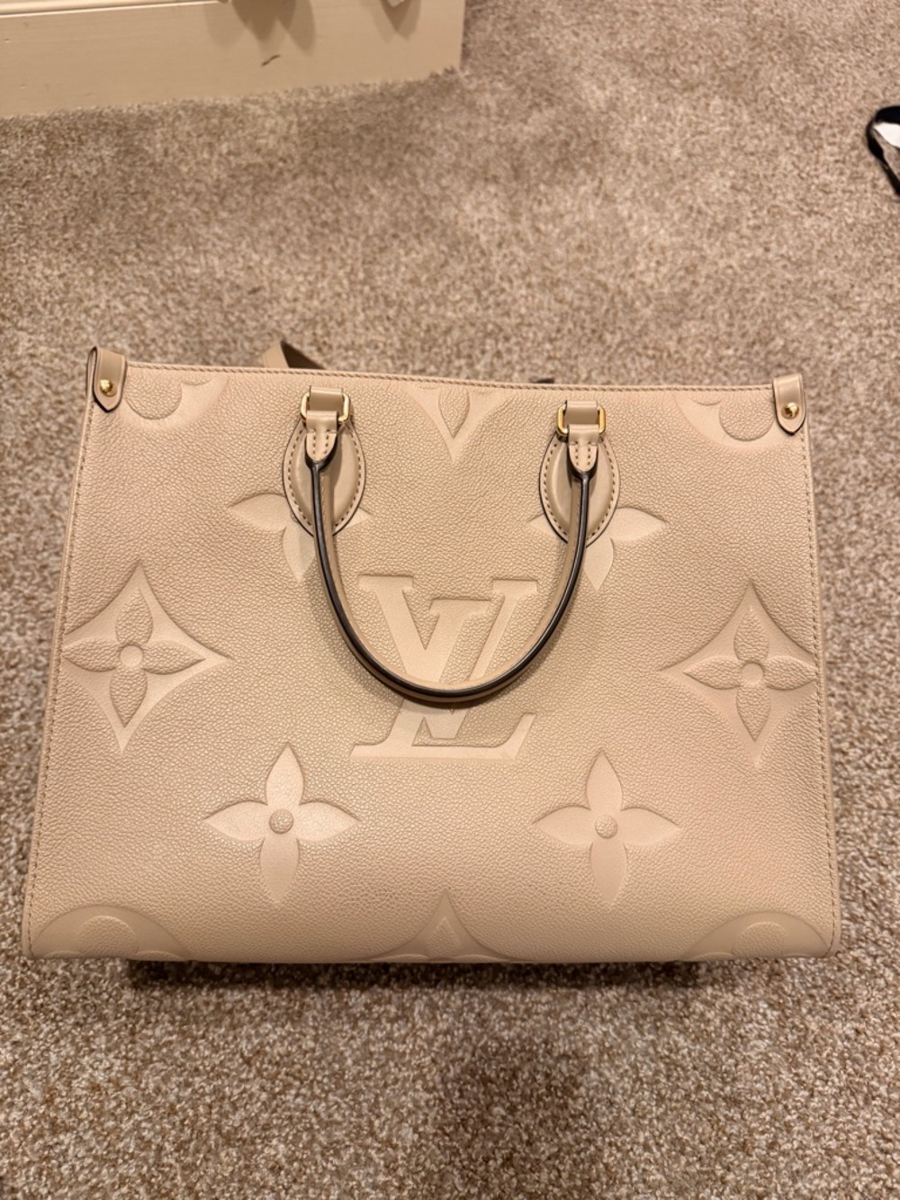Louis Vuitton Beige Monogram Empreinte Leather Tote